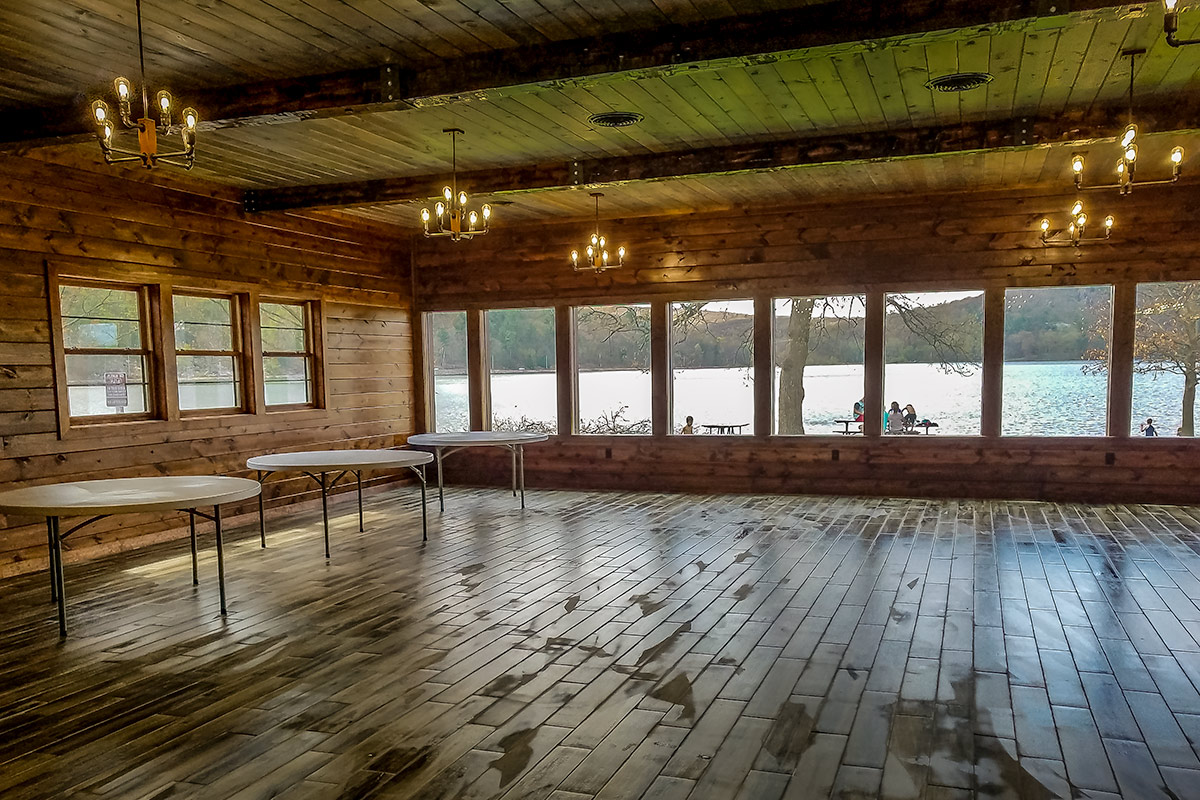 Main hall with lake view